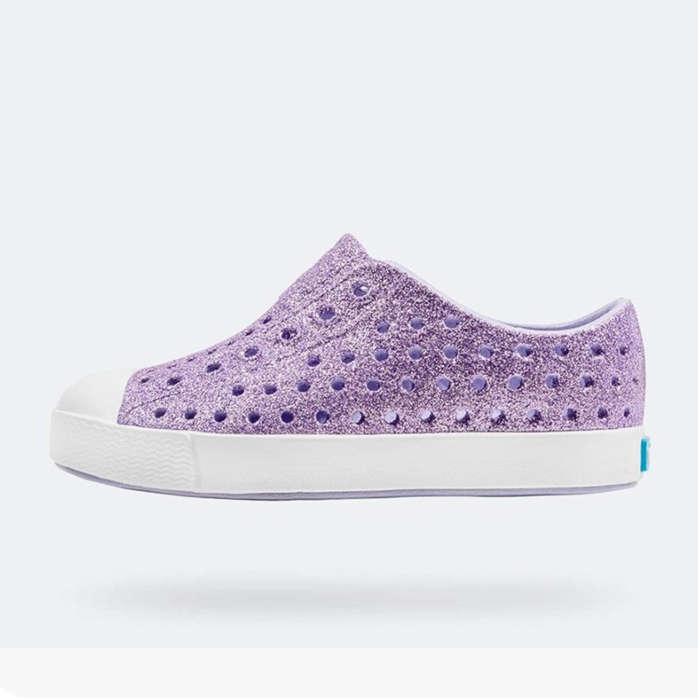 Native Shoes Jefferson Powder Bling Purple Glitter Toddler Shoes Size C4